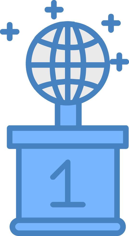 World Line Filled Blue Icon vector