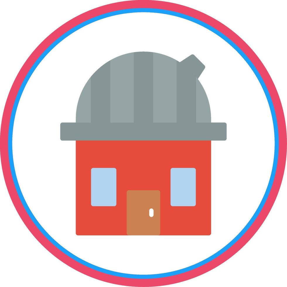 Observatory Flat Circle Icon vector