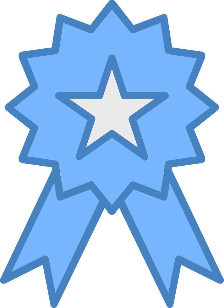 Ribbon Line Filled Blue Icon vector