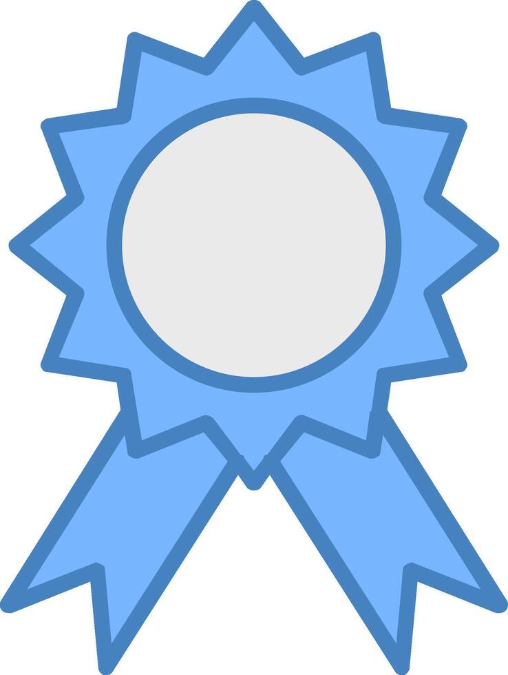 Badge Line Filled Blue Icon vector