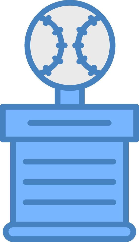 Baseball Line Filled Blue Icon vector