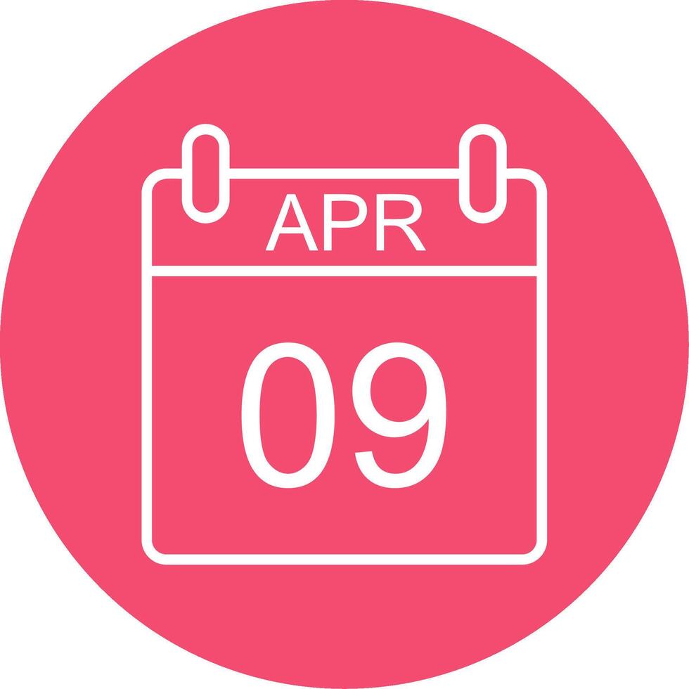 April Multi Color Circle Icon vector