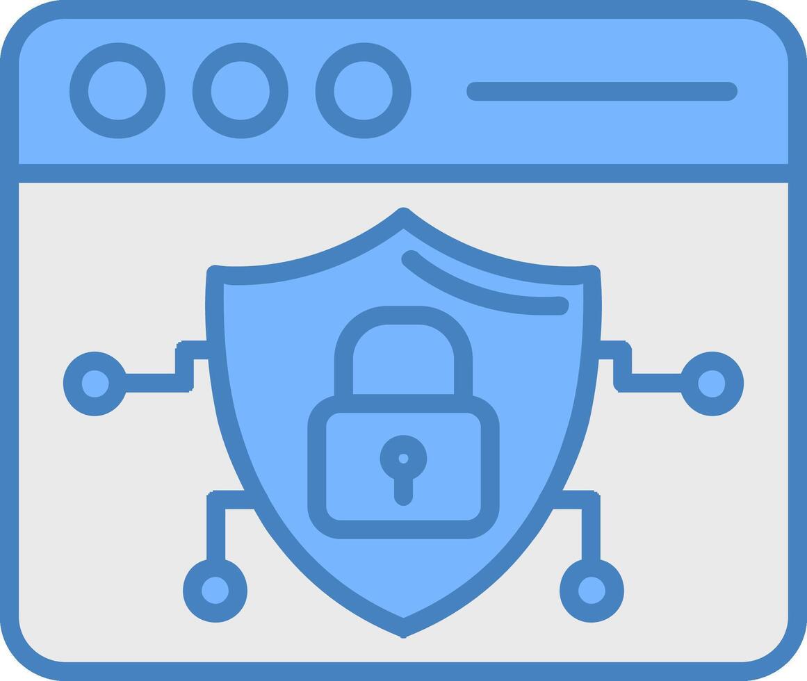 Browser Line Filled Blue Icon vector