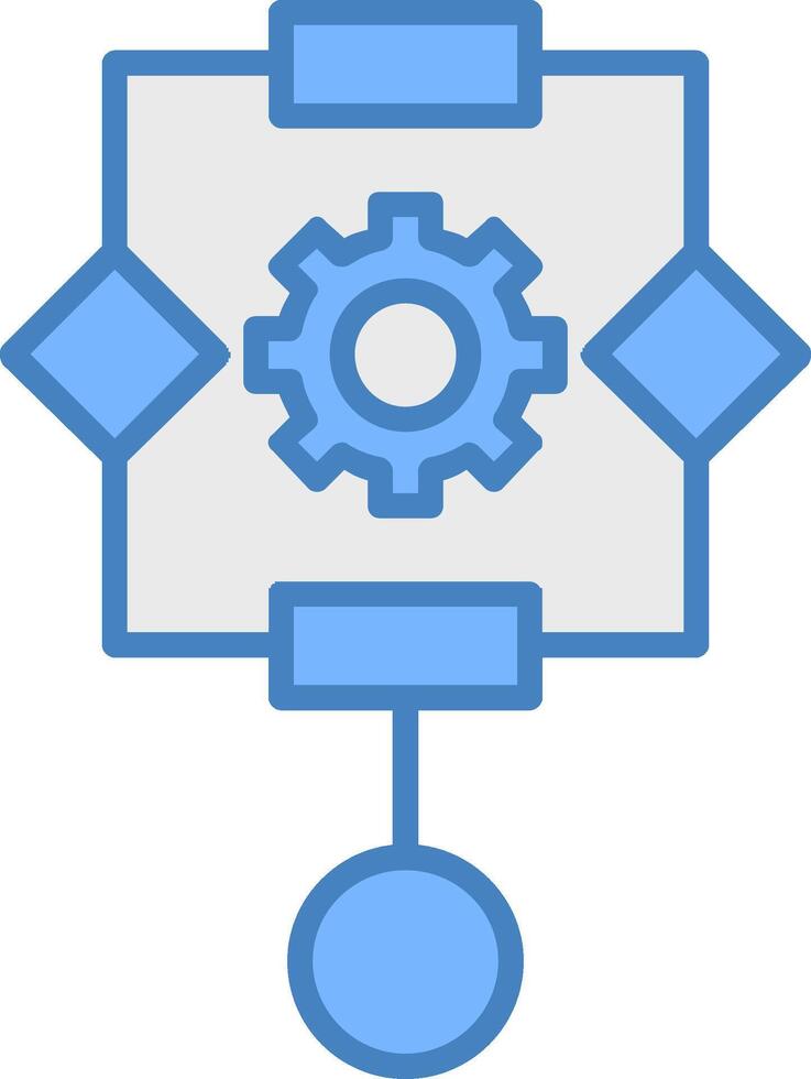 Algorithm Line Filled Blue Icon vector