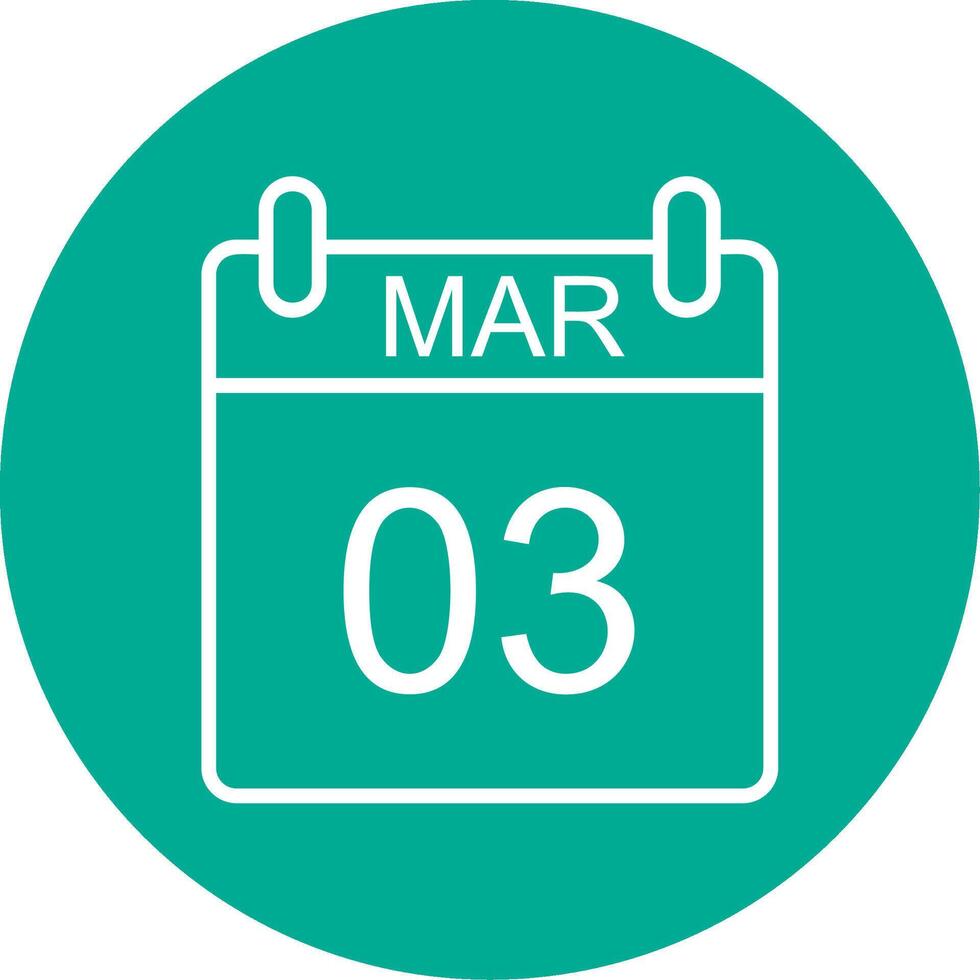 March Multi Color Circle Icon vector
