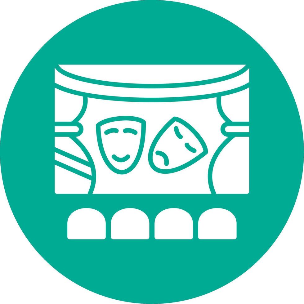 Theatre Multi Color Circle Icon vector