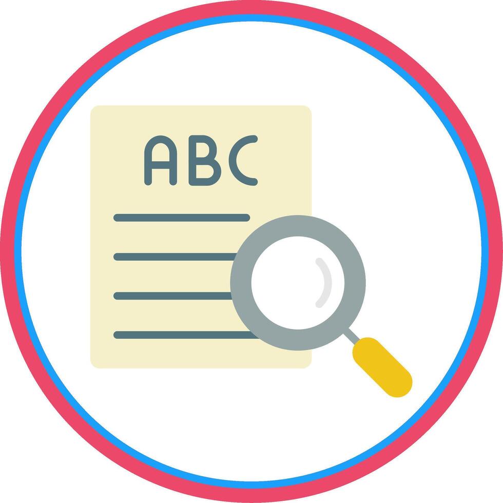 Spell Check Flat Circle Icon vector