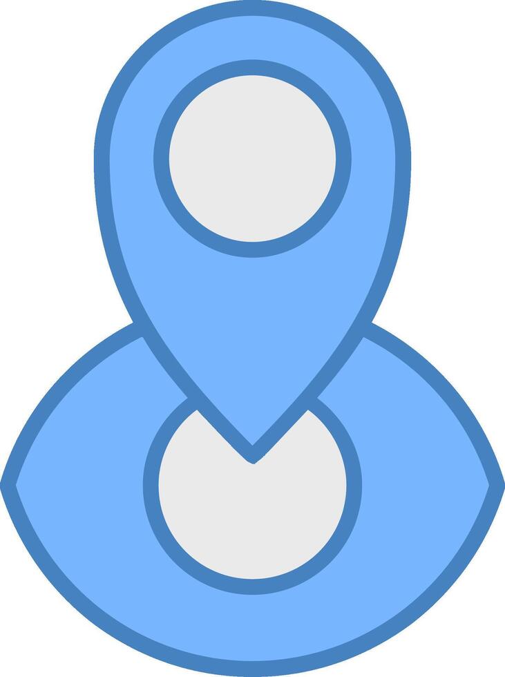 Eye Line Filled Blue Icon vector
