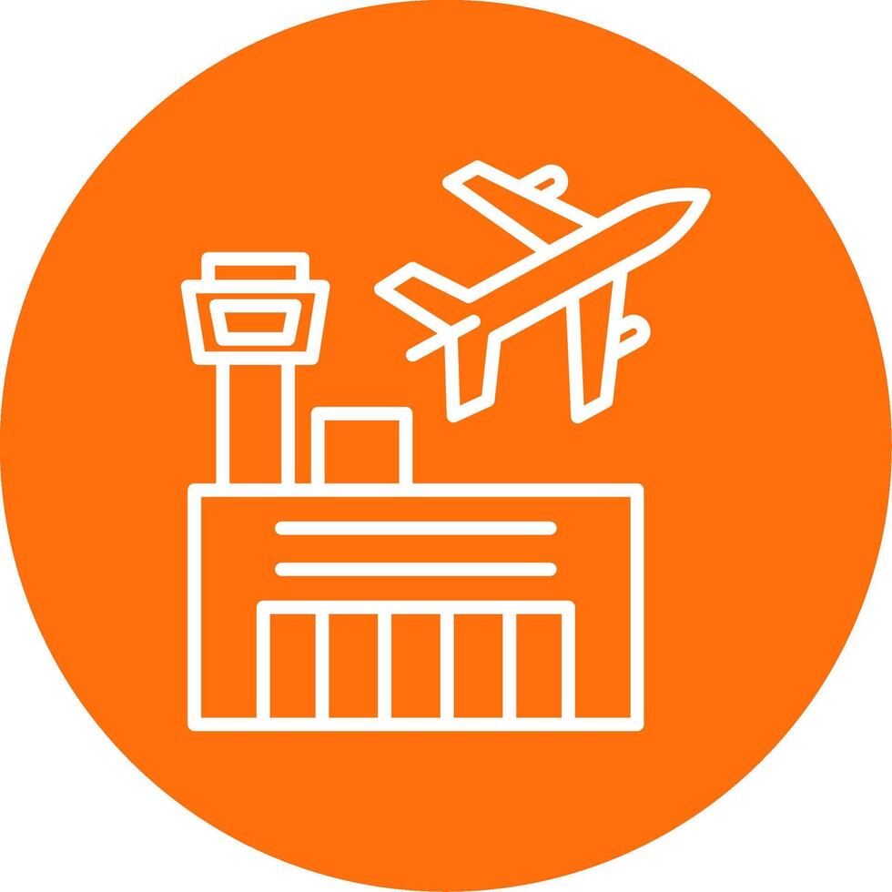 Airport Multi Color Circle Icon vector