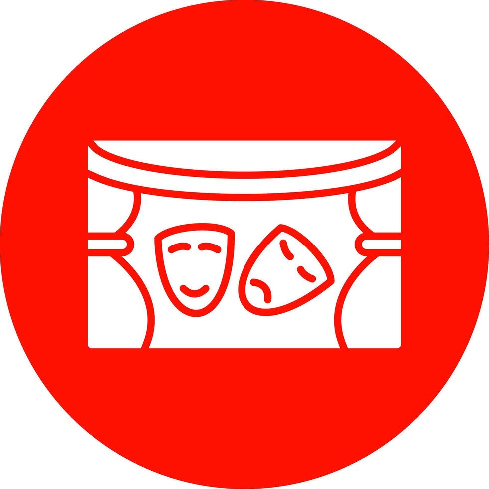 Theatre Multi Color Circle Icon vector