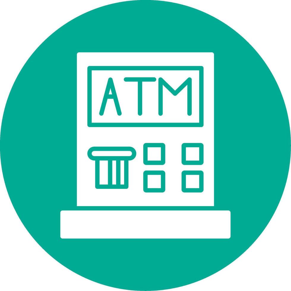 Atm Machine Multi Color Circle Icon vector