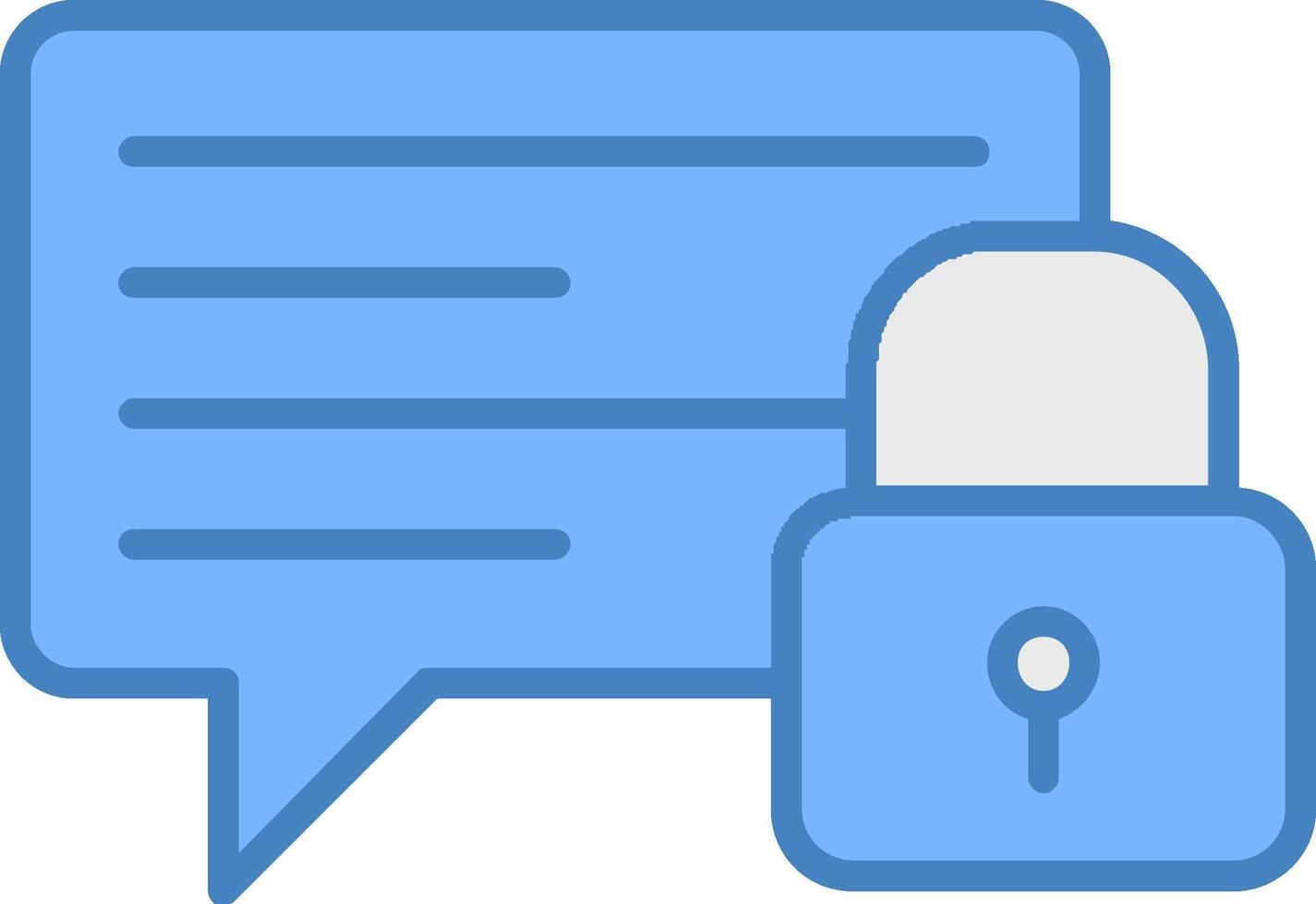 Chat Bubble Line Filled Blue Icon vector