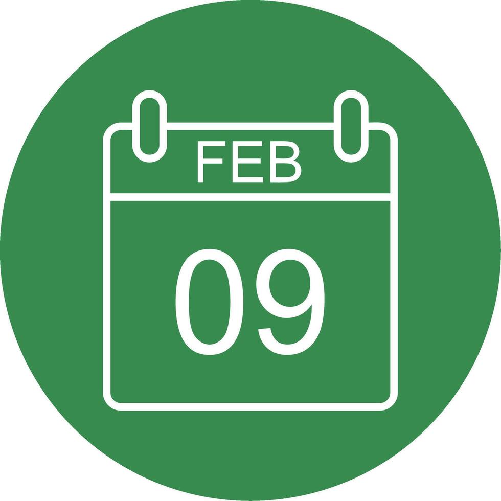 February Multi Color Circle Icon vector