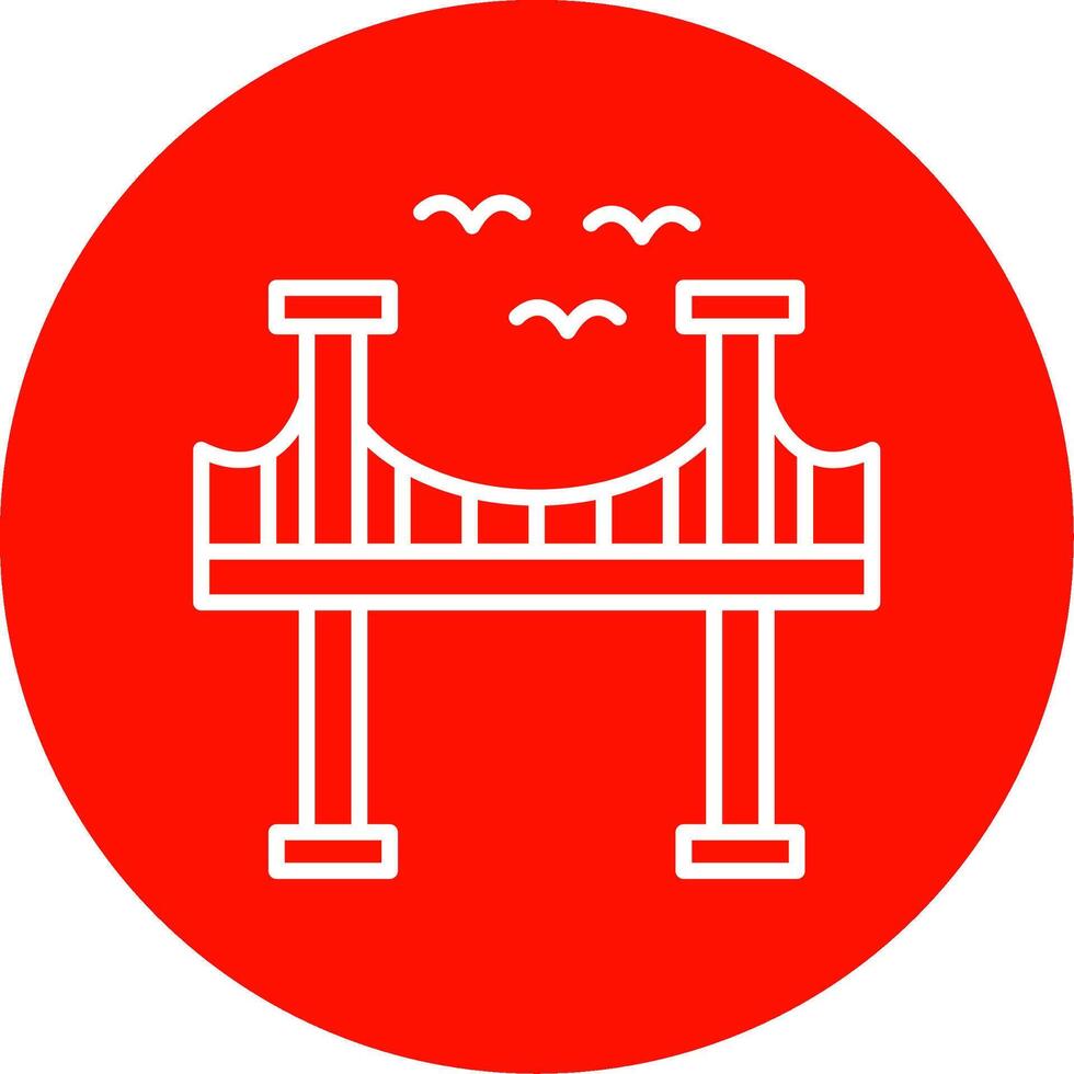 Bridge Multi Color Circle Icon vector