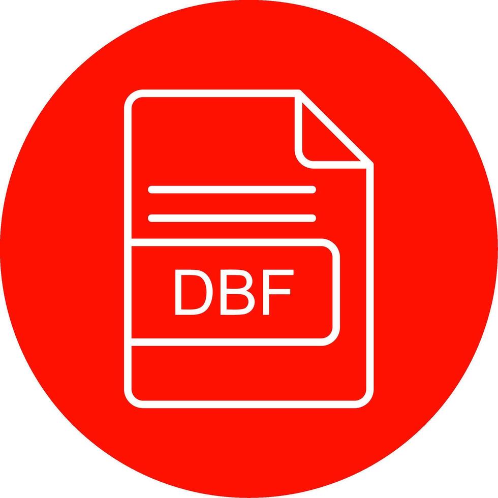DBF File Format Multi Color Circle Icon vector