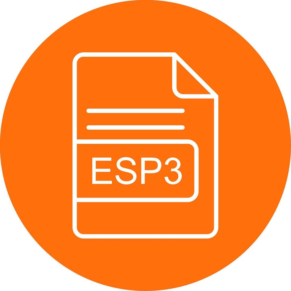 esp3 archivo formato multi color circulo icono vector