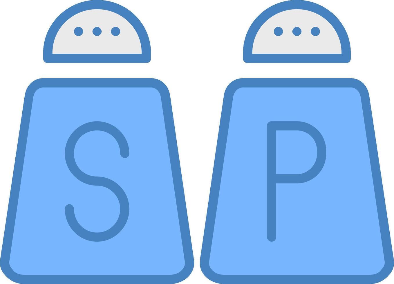 Salt And Pepper Line Filled Blue Icon vector