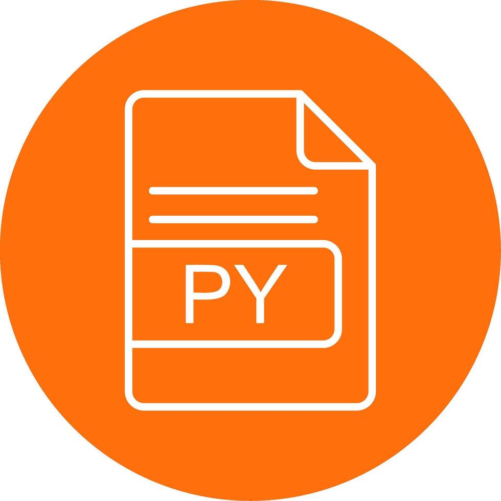 PY File Format Multi Color Circle Icon vector