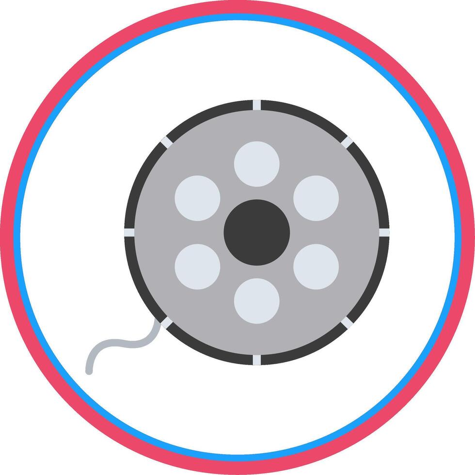 Film Reel Flat Circle Icon vector