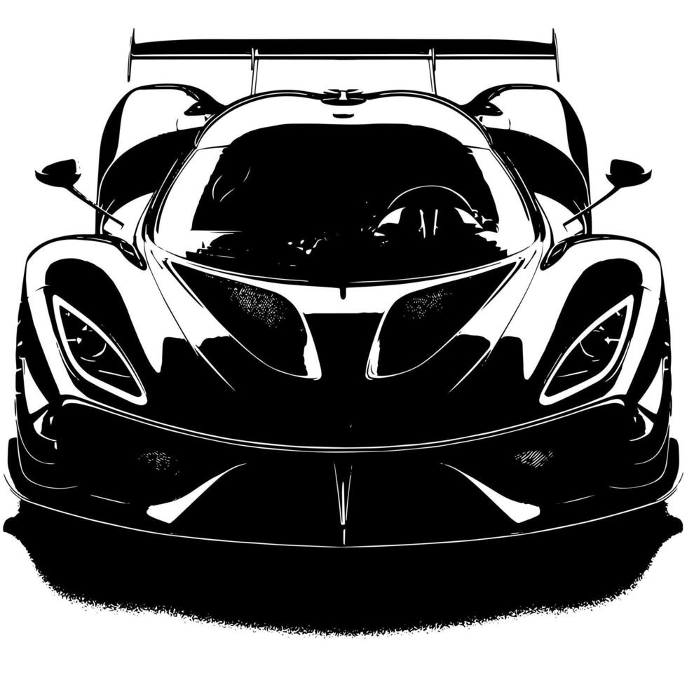 black and white illustration of a Hypercar Sports Car vector