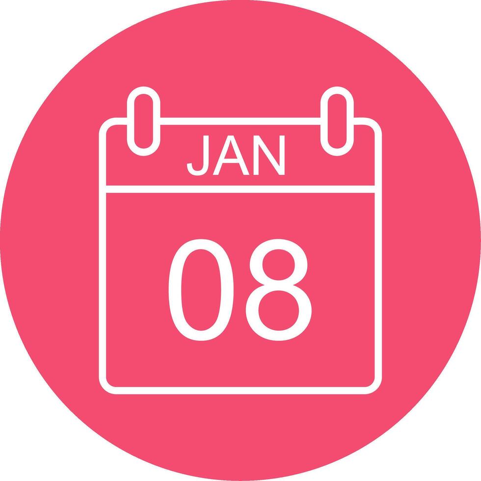 January Multi Color Circle Icon vector