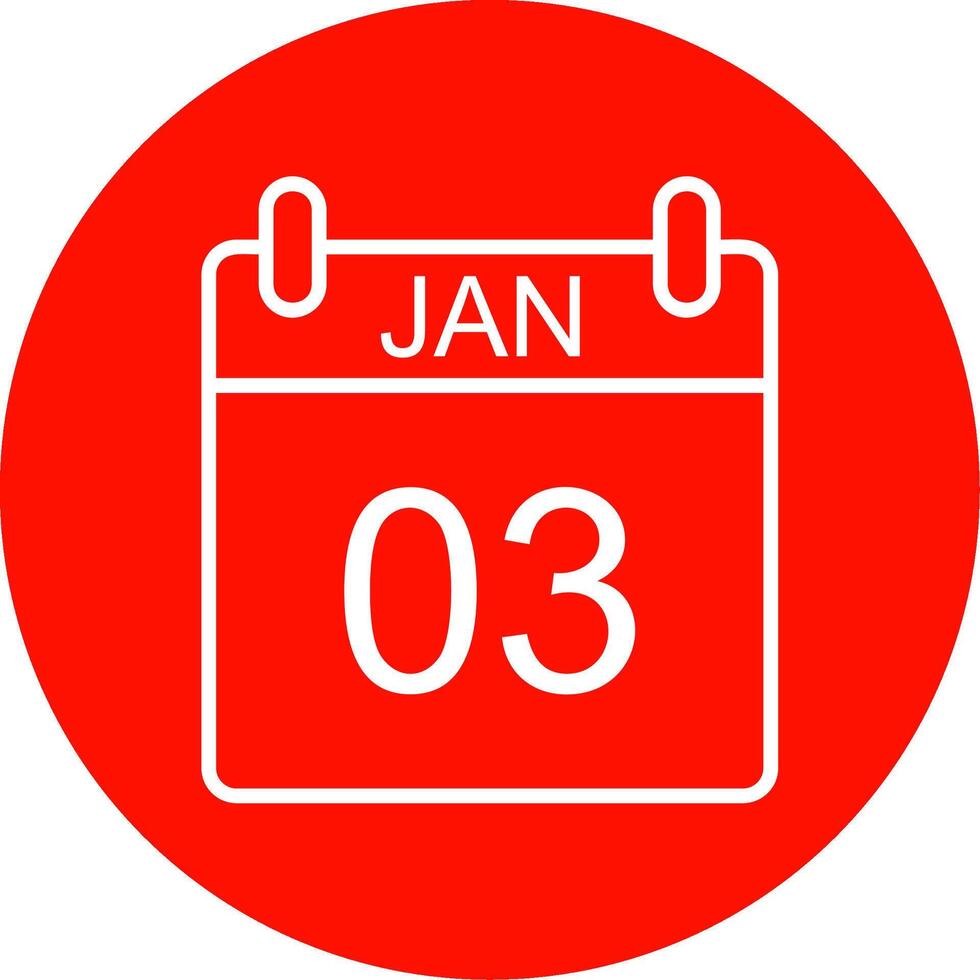 January Multi Color Circle Icon vector