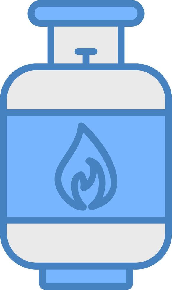 Gas Cylinder Line Filled Blue Icon vector