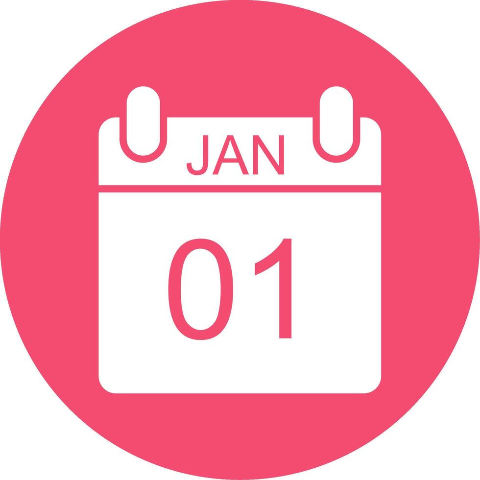 January Multi Color Circle Icon vector