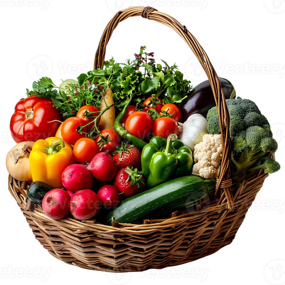 Vegetables Basket on transparent Background png