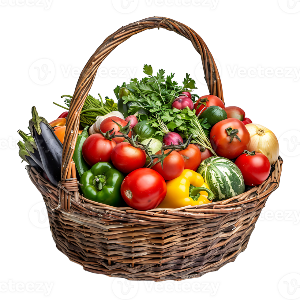 Vegetables Basket on transparent Background png