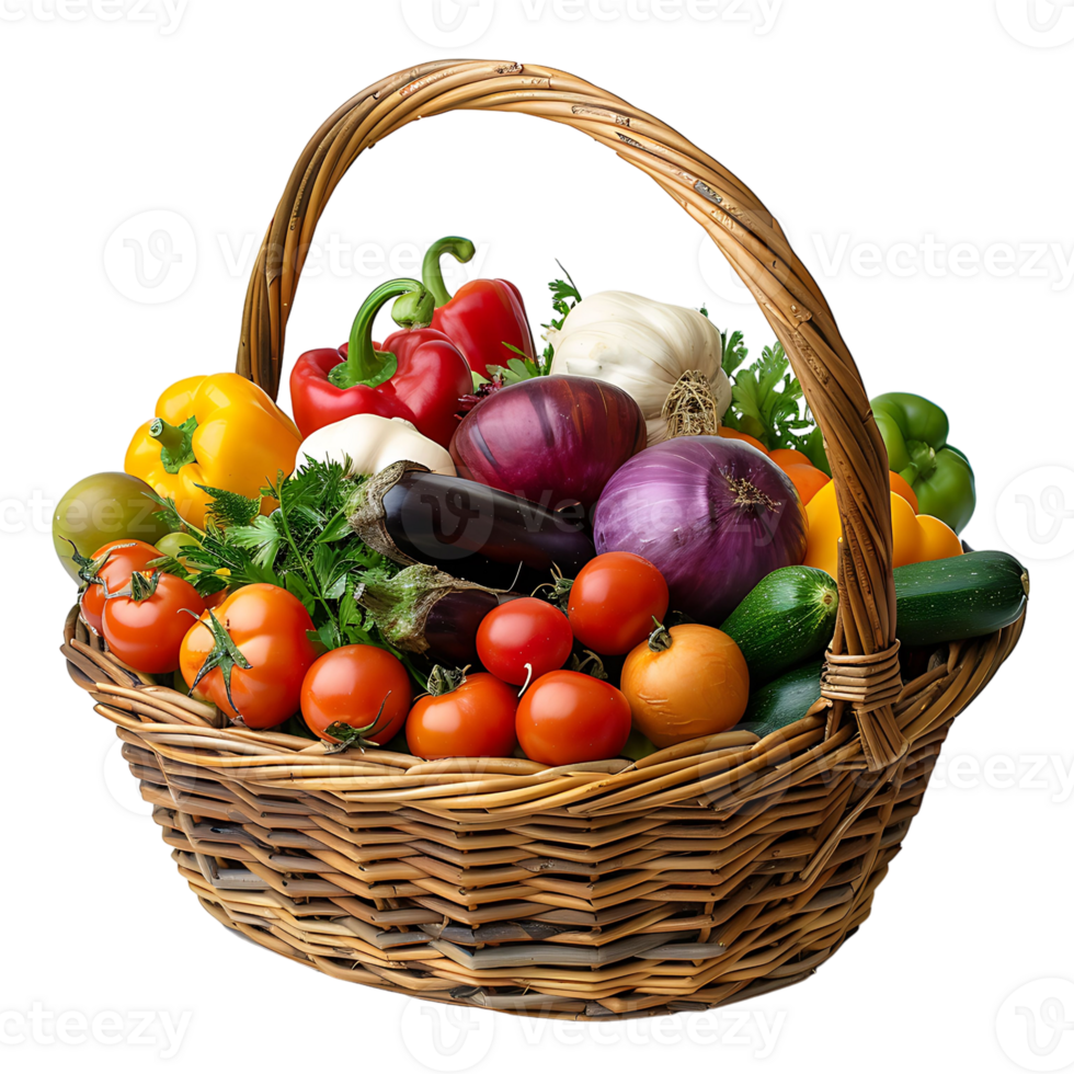 Vegetables Basket on transparent Background png