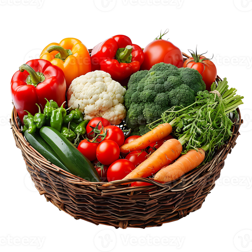 Vegetables Basket on transparent Background png