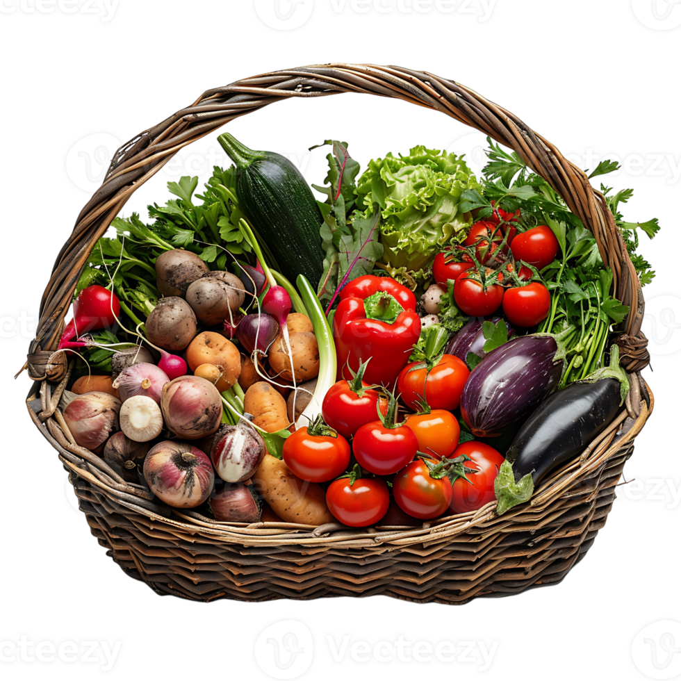 Vegetables Basket on transparent Background png