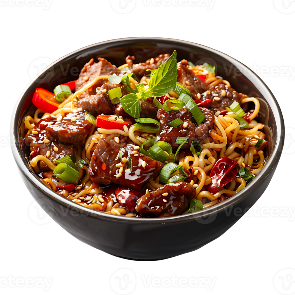 Noodles Bowl on isolated transparent background png