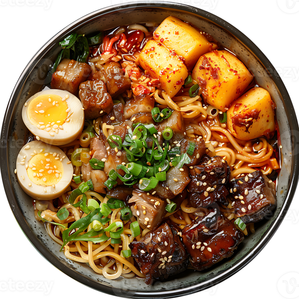 Noodles Bowl on isolated transparent background png