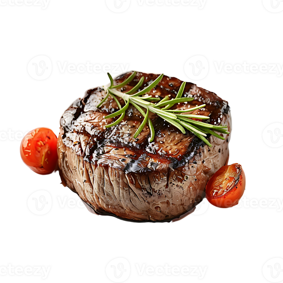 Tasty grilled beef fillet steak on isolated transparent background png
