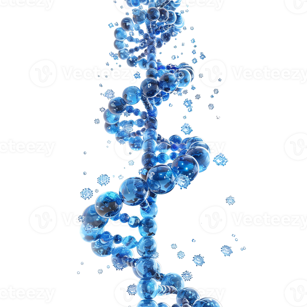 Blue DNA Chain on transparent Background png