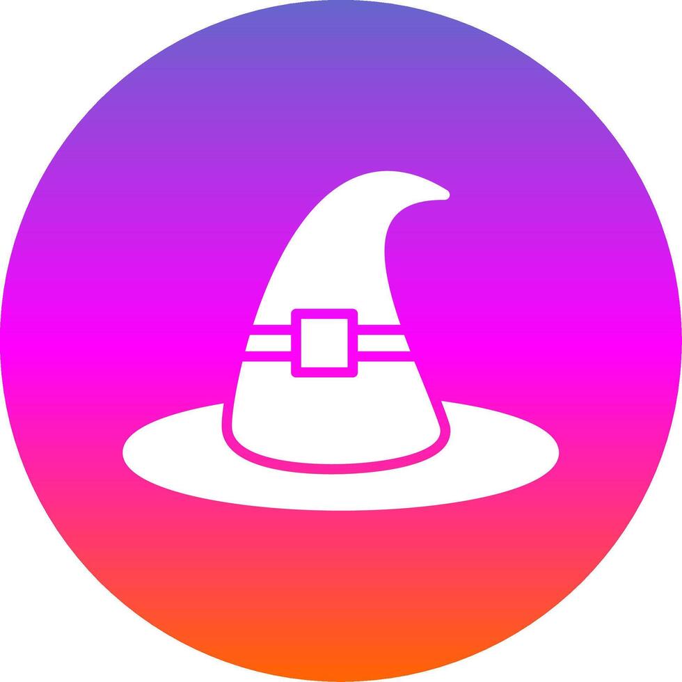 Witch Hat Glyph Gradient Circle Icon Design vector