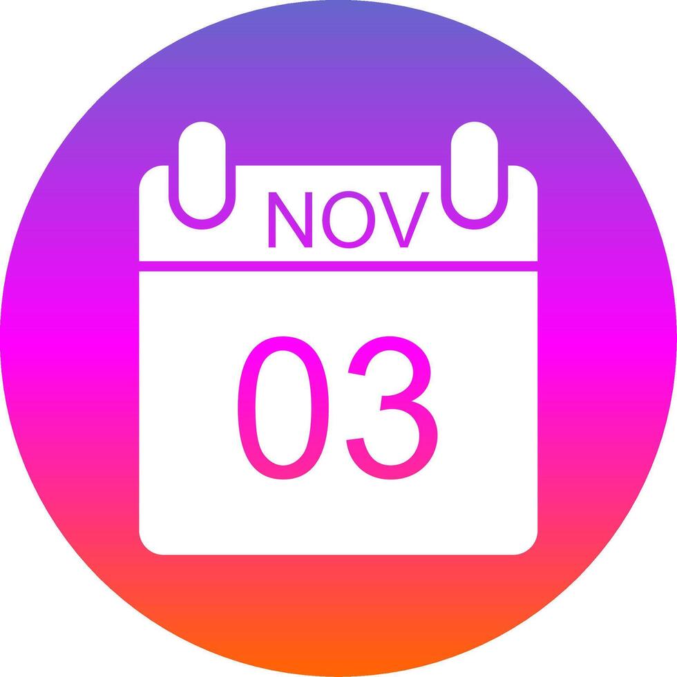 November Glyph Gradient Circle Icon Design vector