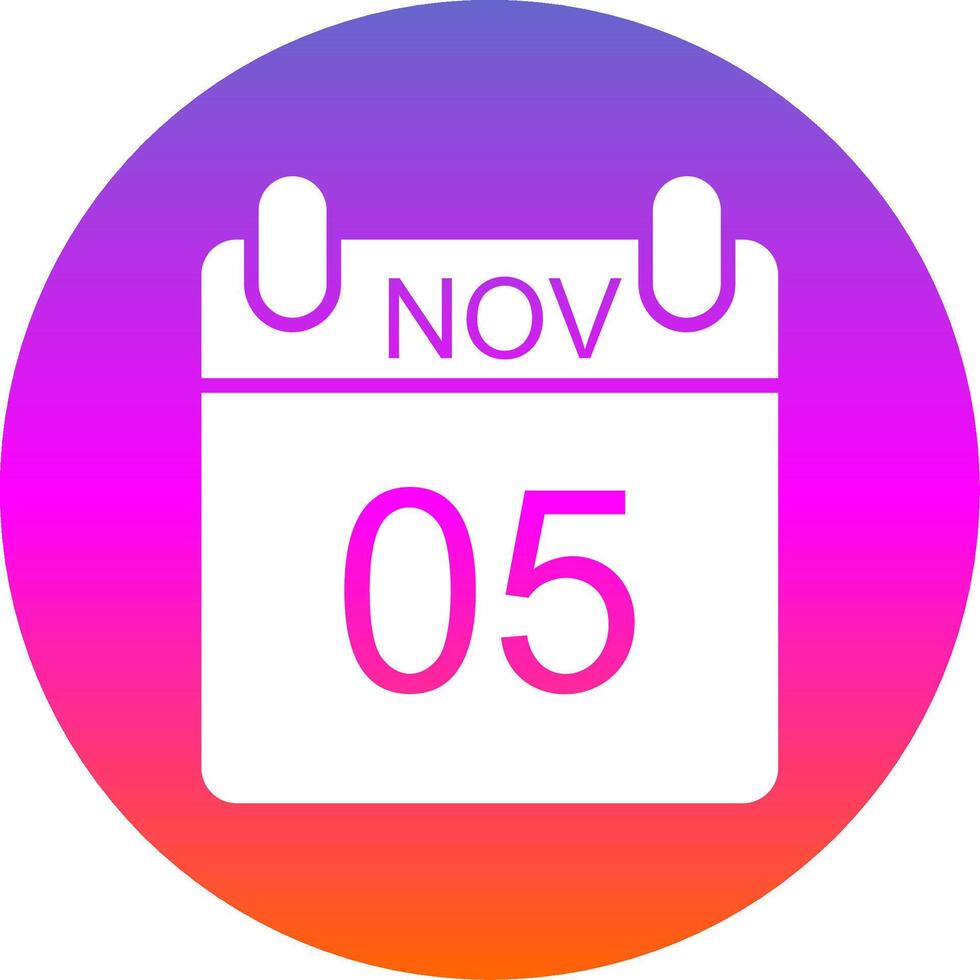 November Glyph Gradient Circle Icon Design vector