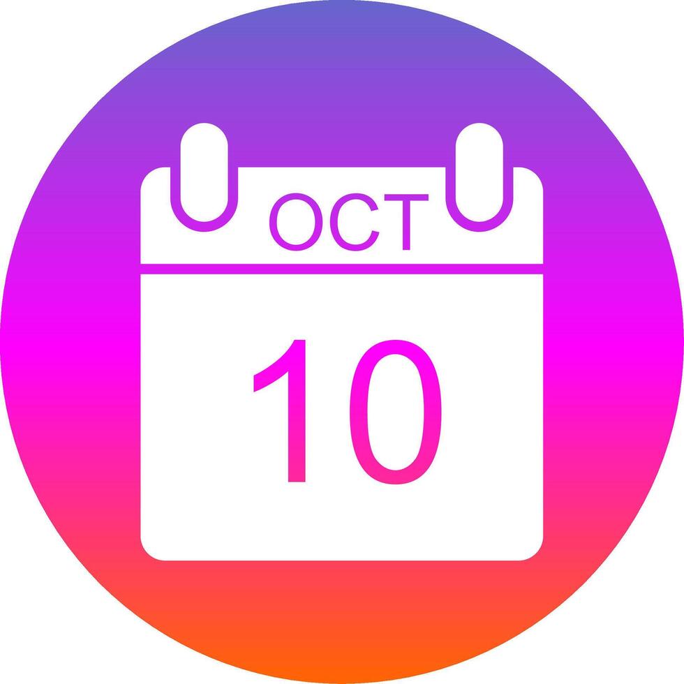 October Glyph Gradient Circle Icon Design vector