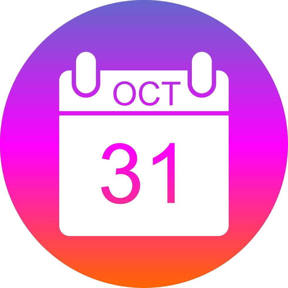 October Glyph Gradient Circle Icon Design vector