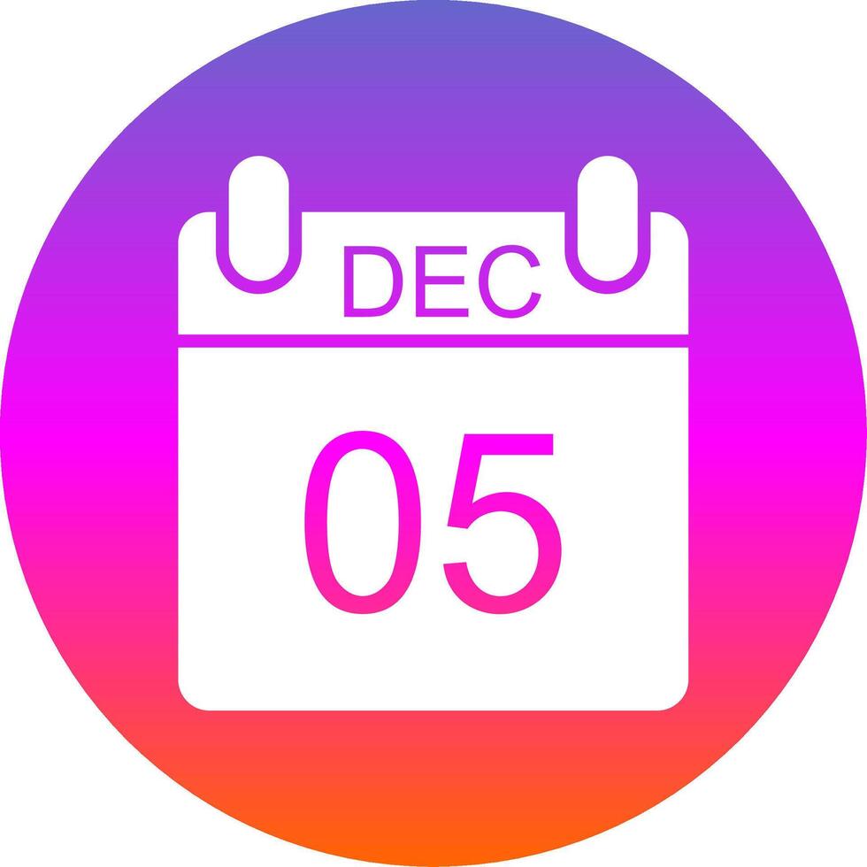 December Glyph Gradient Circle Icon Design vector