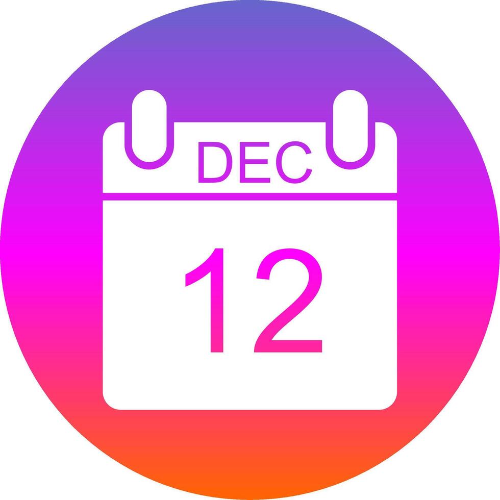 December Glyph Gradient Circle Icon Design vector