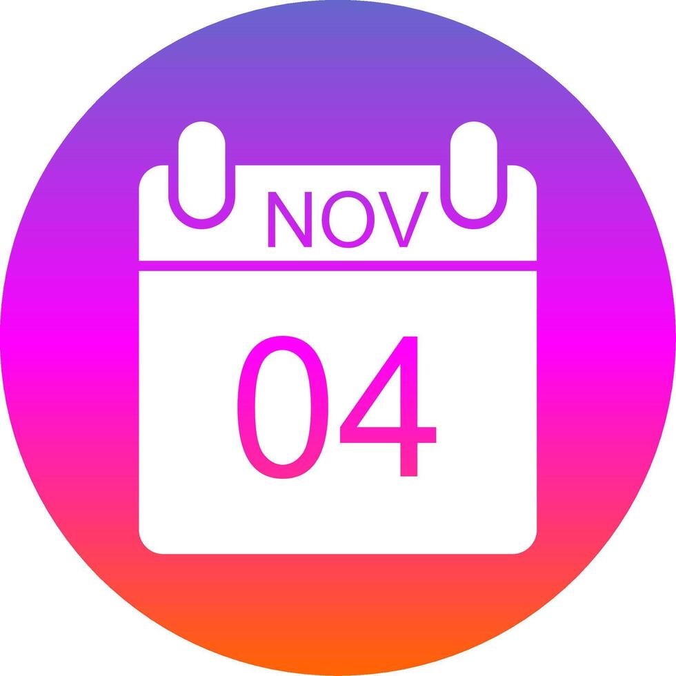 November Glyph Gradient Circle Icon Design vector