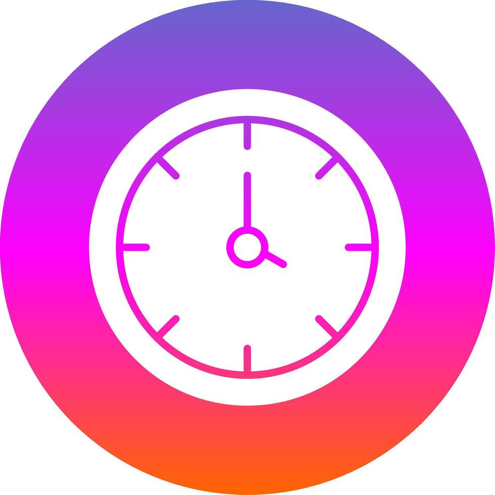 Clock Glyph Gradient Circle Icon Design vector