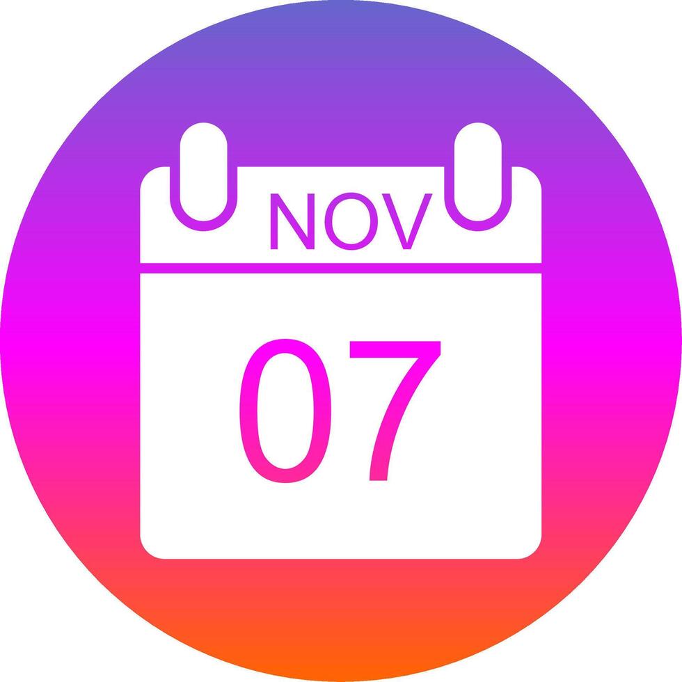 November Glyph Gradient Circle Icon Design vector