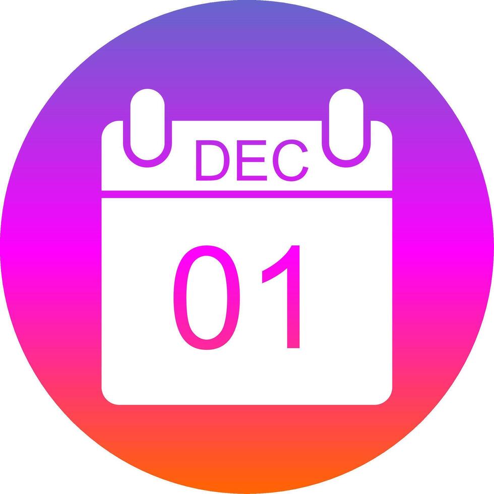 December Glyph Gradient Circle Icon Design vector
