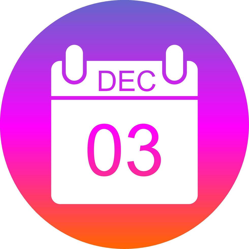 December Glyph Gradient Circle Icon Design vector