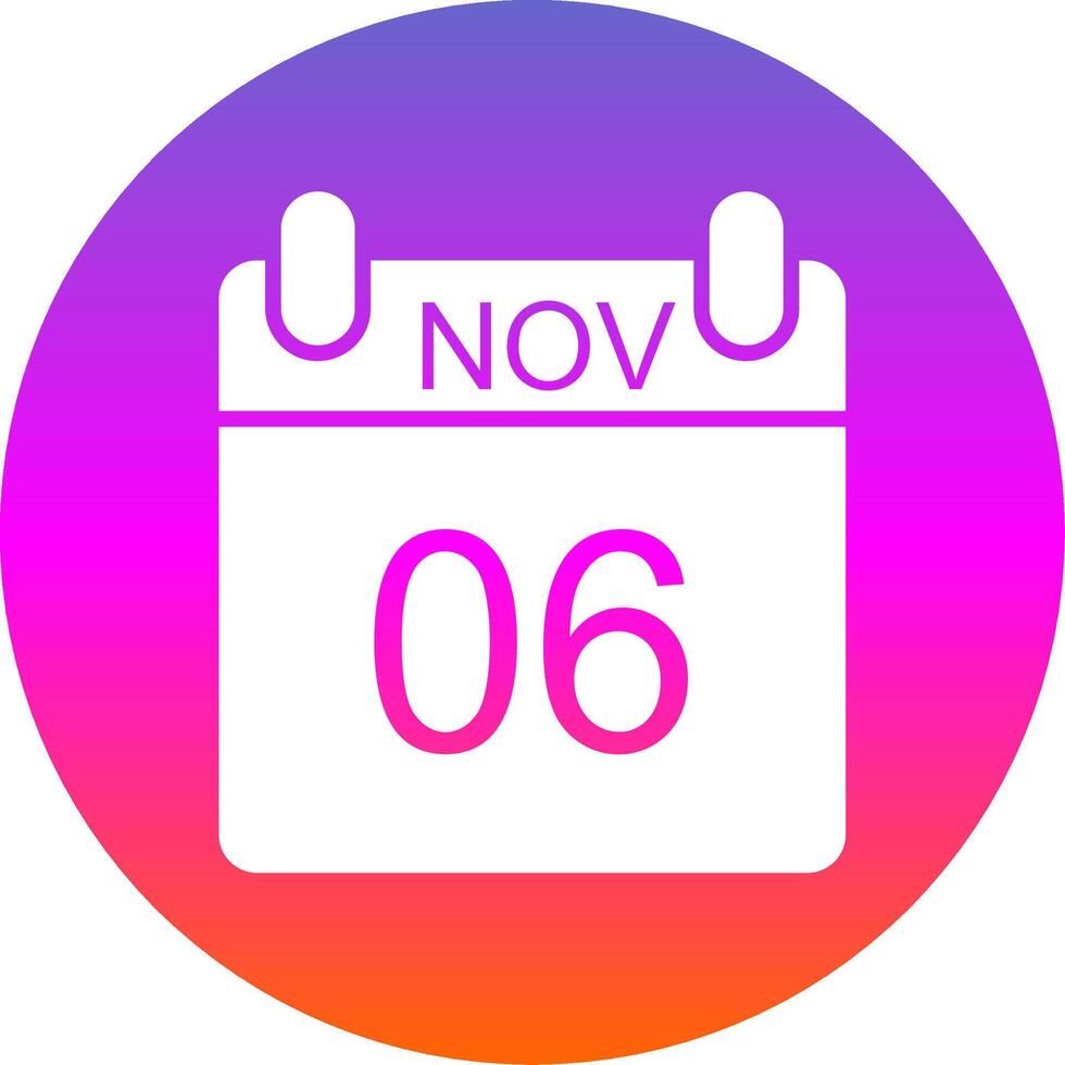 November Glyph Gradient Circle Icon Design vector